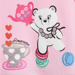 Simonetta-Girls Pink Cotton Jersey Dress | Childrensalon Outlet
