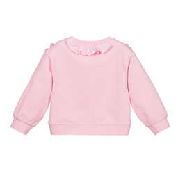 Simonetta-Girls Pink Cotton Sweatshirt | Childrensalon Outlet