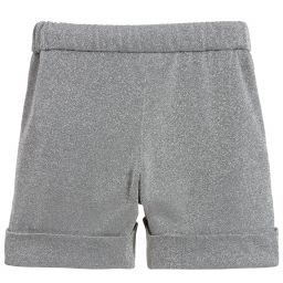 Simonetta-Girls Silver Glitter Shorts | Childrensalon Outlet
