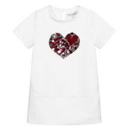 Simonetta-Girls White Jersey Dress | Childrensalon Outlet
