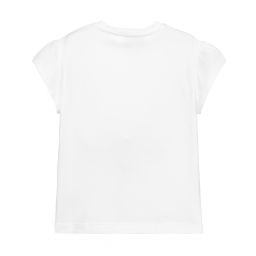 Simonetta-Pink & White Cotton T-Shirt | Childrensalon Outlet