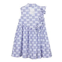 Simonetta-White & Blue Cotton Dress | Childrensalon Outlet