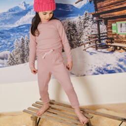Smalls Merino-Girls Pink ZQ Merino Wool Slim Trousers | Childrensalon Outlet