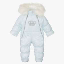 Sofija-Голубой зимний комбинезон с короной | Childrensalon Outlet