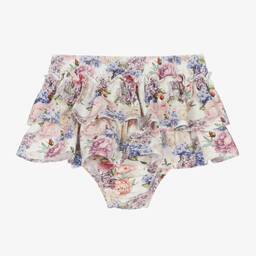 Sofija-Baby Girls Floral Cotton Frilly Pants | Childrensalon Outlet