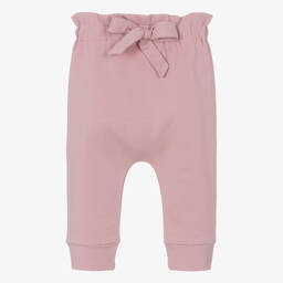 Sofija-Baby Girls Pink Cotton Bow Trousers | Childrensalon Outlet