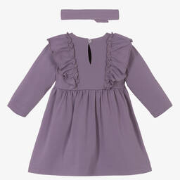 Sofija-Фиолетовое платье и повязка на голову из хлопка | Childrensalon Outlet