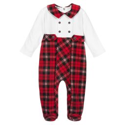Sofija-Baby Tartan Cotton Babygrow | Childrensalon Outlet