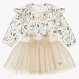 Sofija-Girls Elegant Gold Tulle Ensemble | Childrensalon Outlet