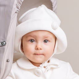 Sofija-Girls Ivory Cotton Hat | Childrensalon Outlet