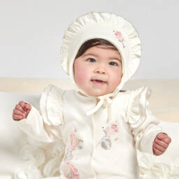 Sofija-Кремовый утепленный чепец из хлопка | Childrensalon Outlet