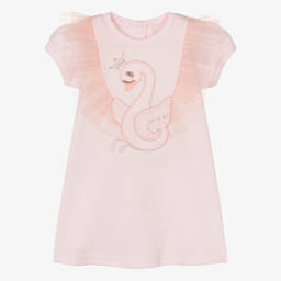 Sofija-Розовое хлопковое платье для девочек | Childrensalon Outlet