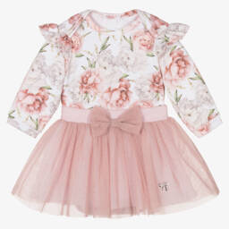 Sofija-Girls Rose Tulle Skirt Ensemble | Childrensalon Outlet