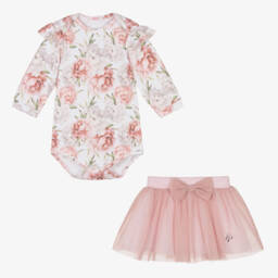 Sofija-Girls Rose Tulle Skirt Ensemble | Childrensalon Outlet