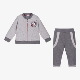 Sofija-Grey Cotton Baby Trouser Set | Childrensalon Outlet