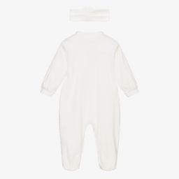 Sofija-Ivory Babygrow & Headband Set | Childrensalon Outlet