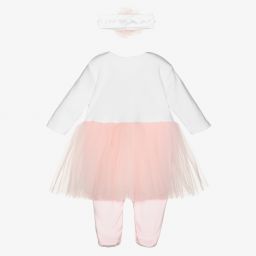 Sofija-Pink & White Babygrow Set | Childrensalon Outlet