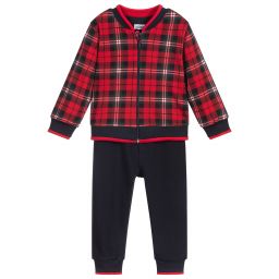 Sofija-Red & Blue Tartan Tracksuit | Childrensalon Outlet