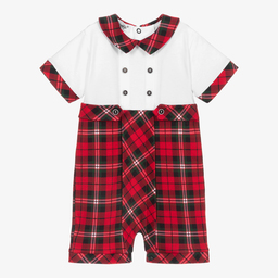 Sofija-White & Red Baby Shortie | Childrensalon Outlet