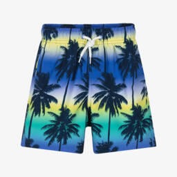 Soli Swim-Плавки-шорты синие с принтом пальм для мальчиков (UPF50+) | Childrensalon Outlet