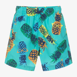 Soli Swim-Boys Blue Pineapple Print Swim Shorts | Childrensalon Outlet