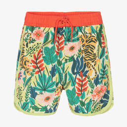 Soli Swim-Зеленые плавки-шорты с тропическим принтом (UPF50+) | Childrensalon Outlet