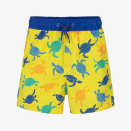 Soli Swim-Boys Yellow & Blue Turtle Swim Shorts (UPF50+) | Childrensalon Outlet