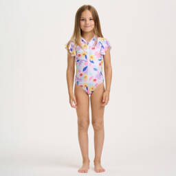 Soli Swim-Girls Floral Zippered Swimwear Delight | Childrensalon Outlet