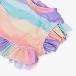 Soli Swim-تانكيني بكشكش مقلم بألوان باستيل للبنات (UPF50+) | Childrensalon Outlet