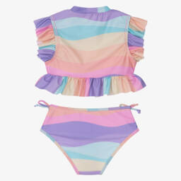 Soli Swim-تانكيني بكشكش مقلم بألوان باستيل للبنات (UPF50+) | Childrensalon Outlet