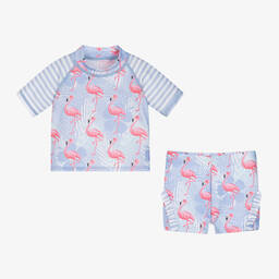 Soli Swim-طقم سباحة بطبعة فلامينجو لون بنفسجي (UPF50+) | Childrensalon Outlet