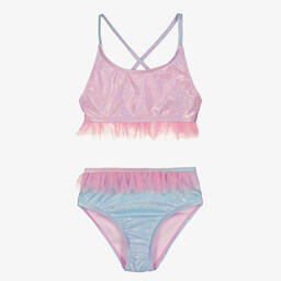 Soli Swim-Блестящее фиолетовое бикини с рюшами из тюля (UPF50+) | Childrensalon Outlet