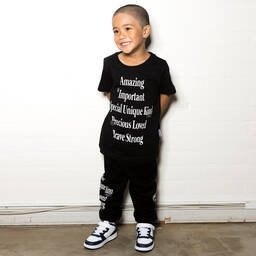 Sometime Soon-Boys Black Cotton Joggers | Childrensalon Outlet