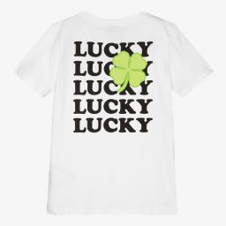 Sometime Soon-Teen Boys White Cotton T-Shirt | Childrensalon Outlet