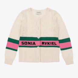 Sonia Rykiel Paris-Бежевый трикотажный кардиган с полосками | Childrensalon Outlet
