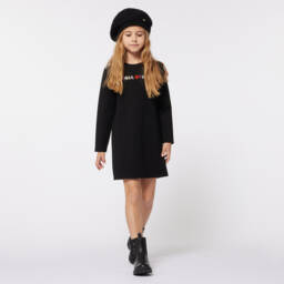 Sonia Rykiel Paris-Girls Black Diamanté Knit Dress | Childrensalon Outlet