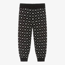 Sonia Rykiel Paris-Girls Black Knitted Monogram Joggers | Childrensalon Outlet