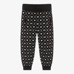 Sonia Rykiel Paris-Girls Black Knitted Monogram Joggers | Childrensalon Outlet