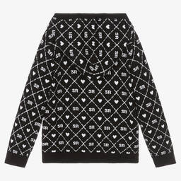 Sonia Rykiel Paris-Girls Black & White Knitted Zip-Up Top | Childrensalon Outlet