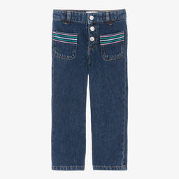 Sonia Rykiel Paris-جينز قطن دنيم لون أزرق للبنات | Childrensalon Outlet