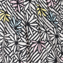 Sonia Rykiel Paris-Платье из хлопка с черными цветами для девочек | Childrensalon Outlet