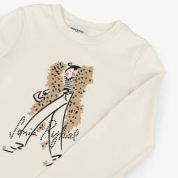 Sonia Rykiel Paris-Girls Cream Cotton Jersey Top | Childrensalon Outlet