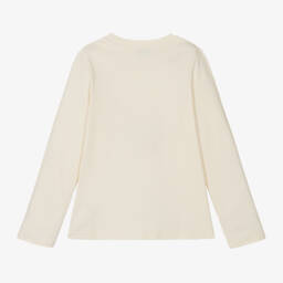 Sonia Rykiel Paris-Girls Cream Cotton Jersey Top | Childrensalon Outlet