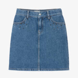 Sonia Rykiel Paris-Girls Denim Skirt with Rhinestones | Childrensalon Outlet