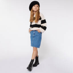 Sonia Rykiel Paris-Girls Denim Skirt with Rhinestones | Childrensalon Outlet