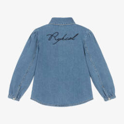 Sonia Rykiel Paris-Girls Denim Sparkle Logo Shirt | Childrensalon Outlet