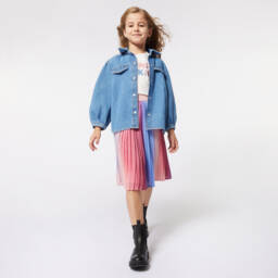 Sonia Rykiel Paris-Girls Denim Sparkle Logo Shirt | Childrensalon Outlet