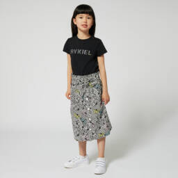 Sonia Rykiel Paris-Юбка из хлопка с полосками и цветочным узором для девочек | Childrensalon Outlet