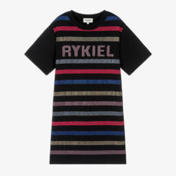 Sonia Rykiel Paris-فستان أسود براق للبنات | Childrensalon Outlet