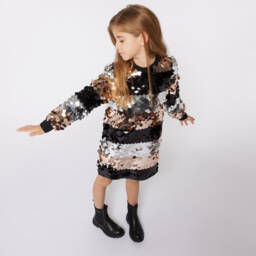 Sonia Rykiel Paris-Girls Glittering Stripe Party Dress | Childrensalon Outlet